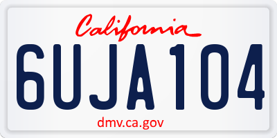 CA license plate 6UJA104