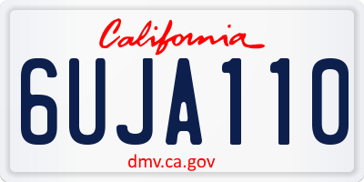CA license plate 6UJA110