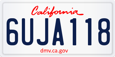 CA license plate 6UJA118