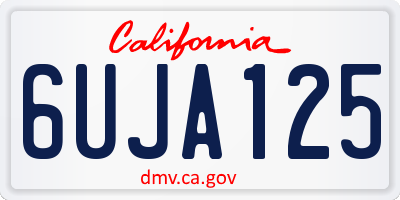 CA license plate 6UJA125