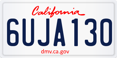 CA license plate 6UJA130