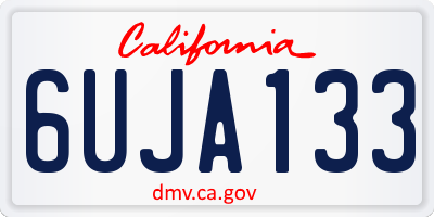 CA license plate 6UJA133