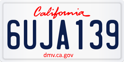 CA license plate 6UJA139