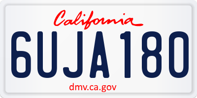 CA license plate 6UJA180
