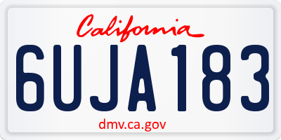 CA license plate 6UJA183