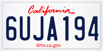 CA license plate 6UJA194
