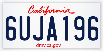 CA license plate 6UJA196