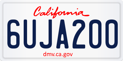 CA license plate 6UJA200