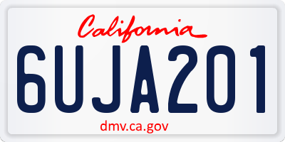 CA license plate 6UJA201