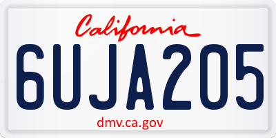 CA license plate 6UJA205