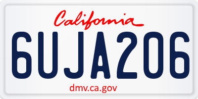 CA license plate 6UJA206