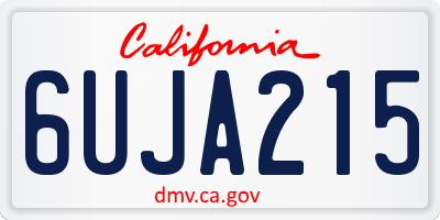 CA license plate 6UJA215