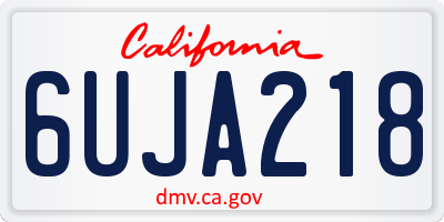 CA license plate 6UJA218