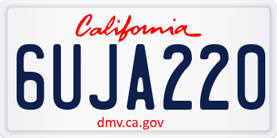CA license plate 6UJA220
