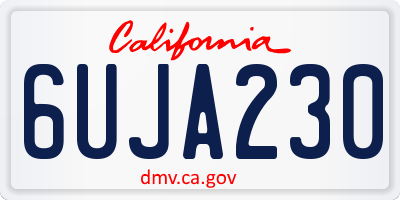 CA license plate 6UJA230