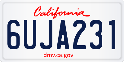 CA license plate 6UJA231