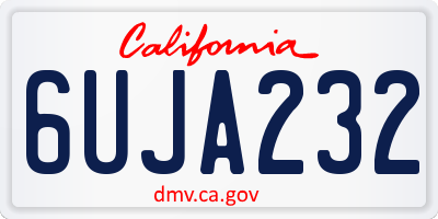 CA license plate 6UJA232
