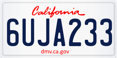 CA license plate 6UJA233