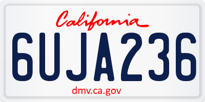 CA license plate 6UJA236