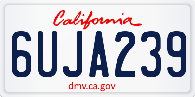 CA license plate 6UJA239