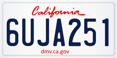 CA license plate 6UJA251