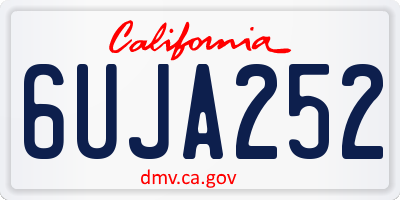 CA license plate 6UJA252