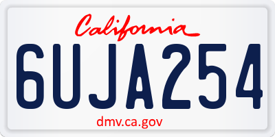 CA license plate 6UJA254