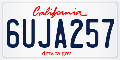 CA license plate 6UJA257