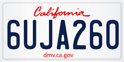 CA license plate 6UJA260