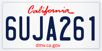 CA license plate 6UJA261
