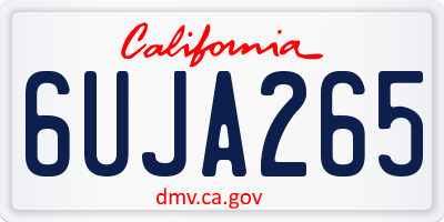 CA license plate 6UJA265
