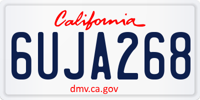 CA license plate 6UJA268