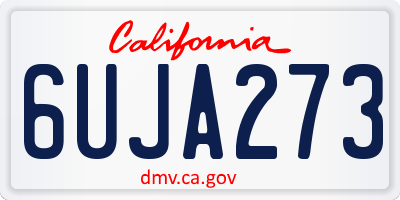 CA license plate 6UJA273