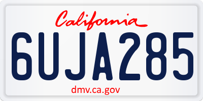 CA license plate 6UJA285
