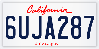 CA license plate 6UJA287