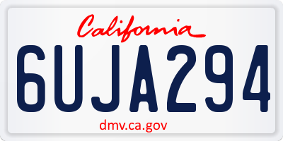CA license plate 6UJA294