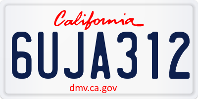 CA license plate 6UJA312