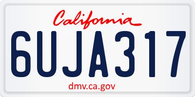CA license plate 6UJA317
