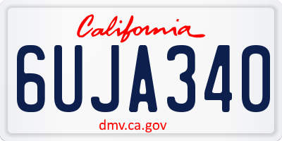 CA license plate 6UJA340
