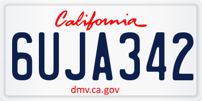 CA license plate 6UJA342