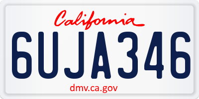 CA license plate 6UJA346