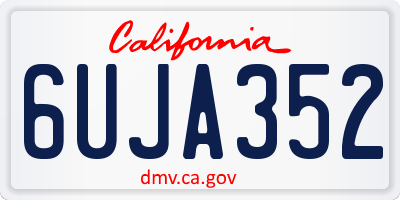 CA license plate 6UJA352