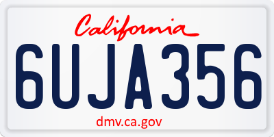 CA license plate 6UJA356