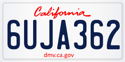 CA license plate 6UJA362
