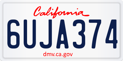 CA license plate 6UJA374
