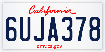 CA license plate 6UJA378