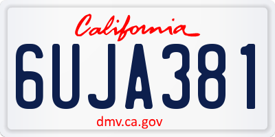 CA license plate 6UJA381
