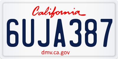 CA license plate 6UJA387