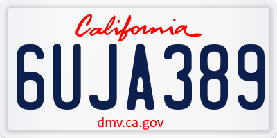 CA license plate 6UJA389