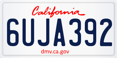 CA license plate 6UJA392